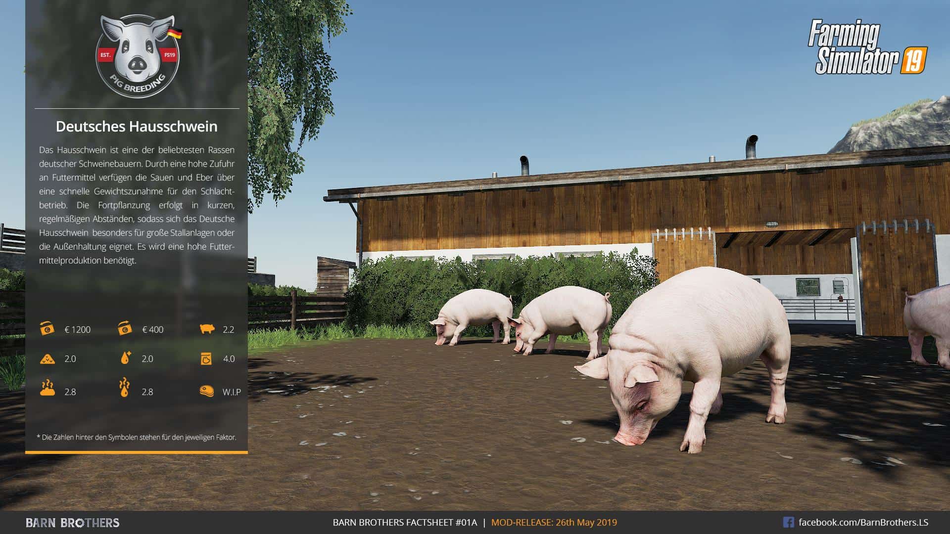 FS19 Pig Breeding / Schweinezucht Mod v1.0 - FS 19 Other Mod Download.