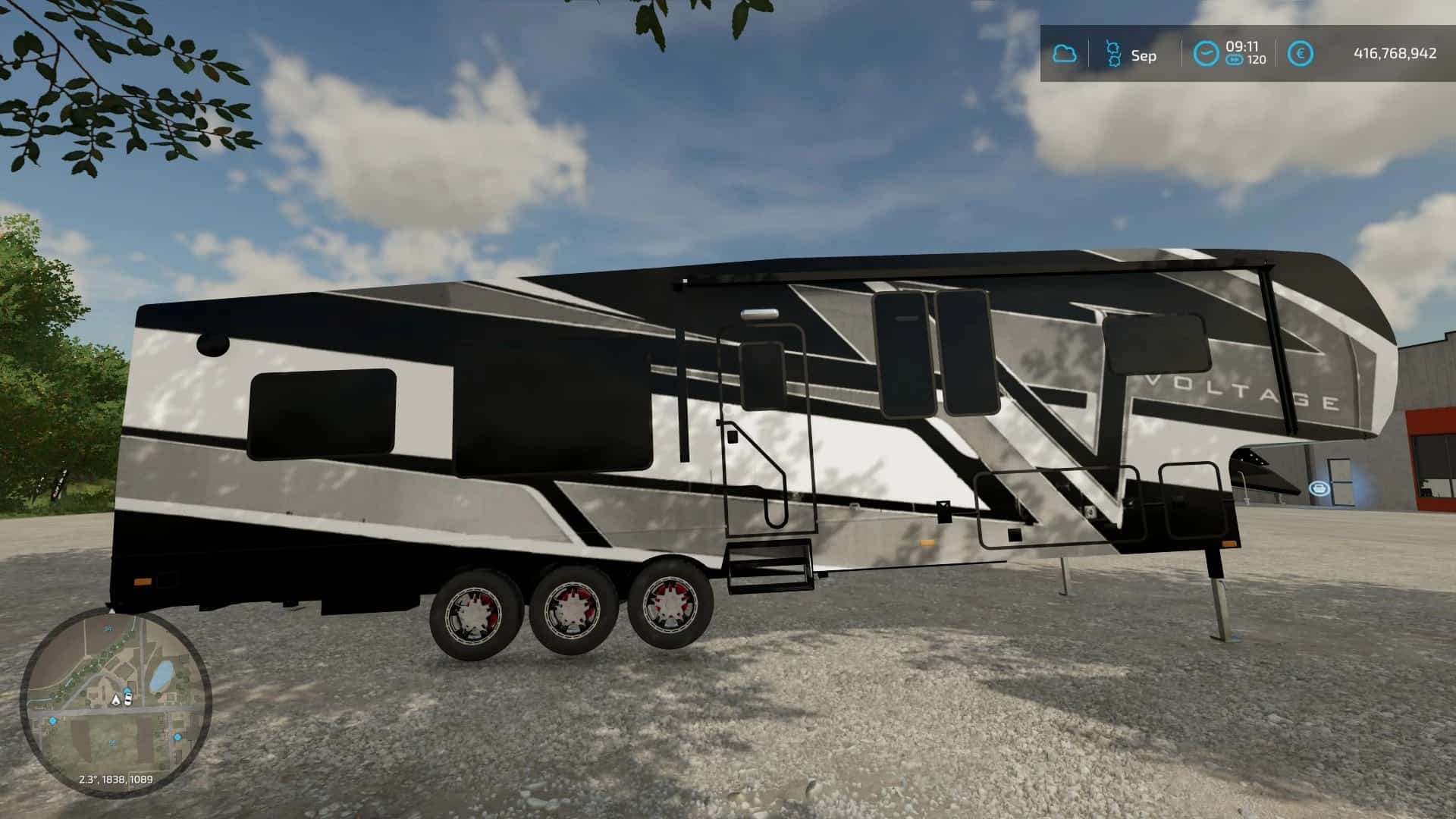 FS22 Voltage 5th Wheel Toy Hauler Camper v1.0.0.0 FS 22 Trailers Mod