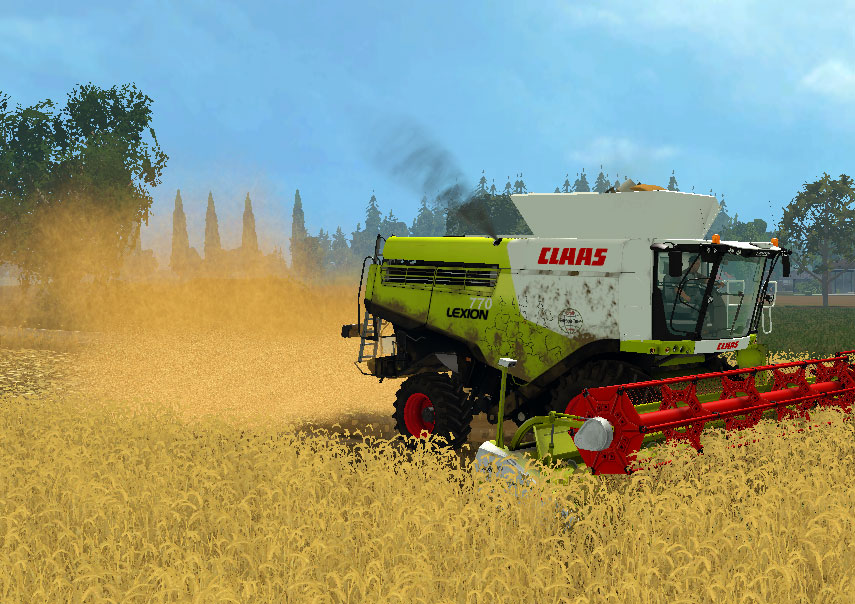 Claas Lexion 770 Combine v3 with chopper dust - FS 15 Combines Mod Download