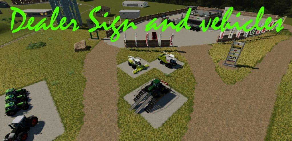 FS19 Dealership Sign and vehicle kit v001 - FS 19 Packs Mod Download