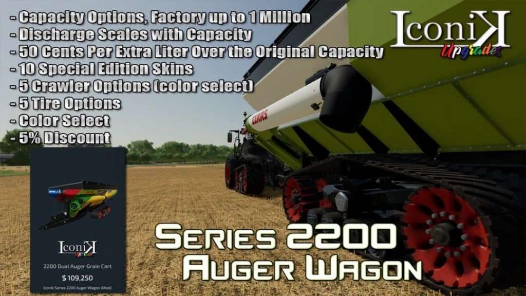 FS22 Iconik Series 2200 Auger Wagon v1.0.0.0 - FS 22 Trailers Mod Download