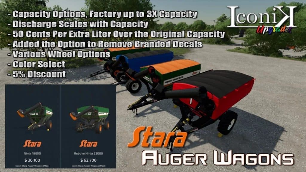 FS22 Iconik Stara Auger Wagons v1.0.0.0 - FS 22 Trailers Mod Download