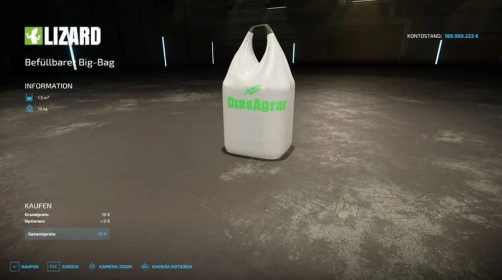 FS22 Fillable Big Bag v1.0.0.0 - FS 22 Objects Mod Download