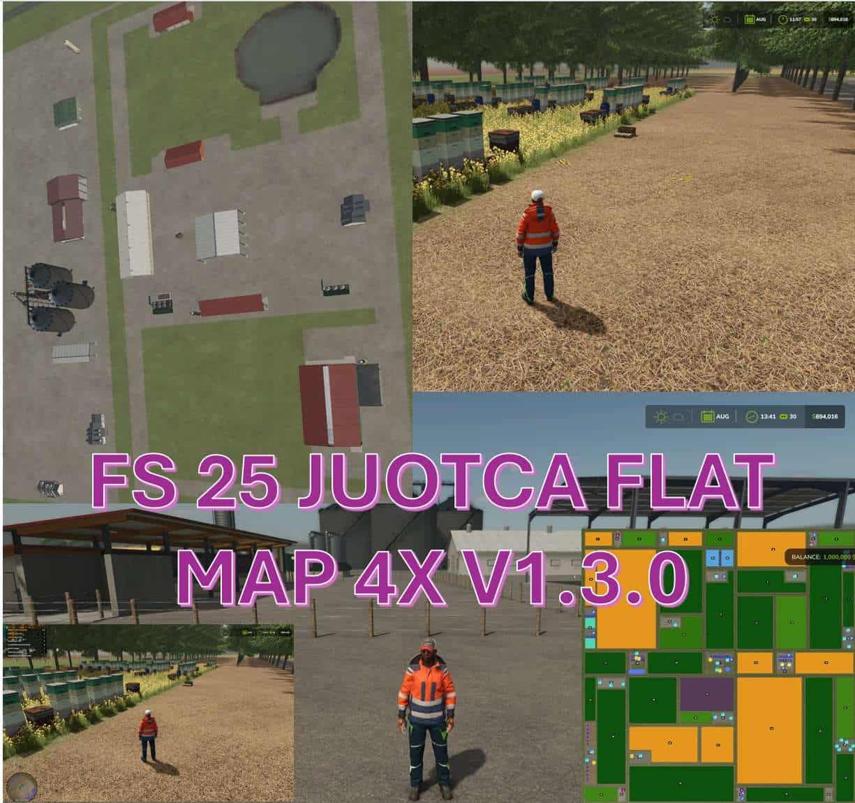 FS25 JUOTCA FLAT MAP 4X V1 3 FS 25 Maps Mod Download