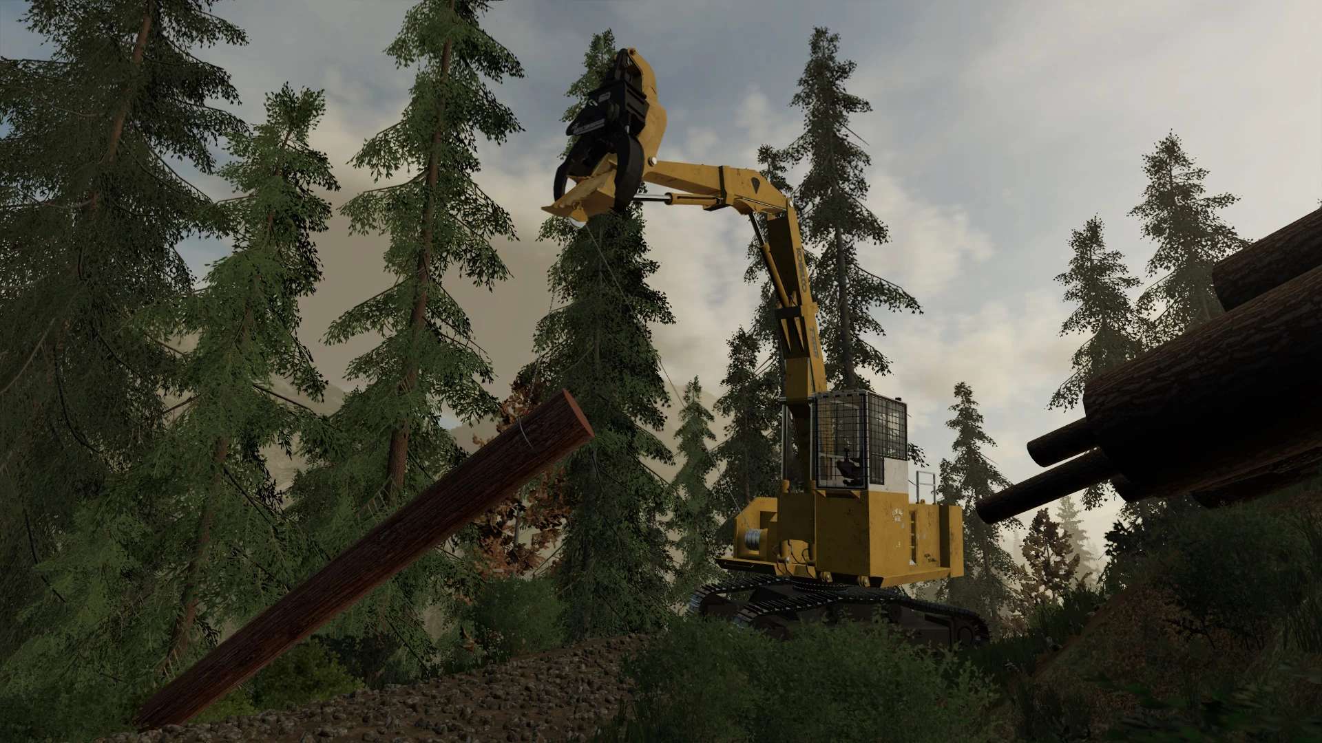 FS25 Kobelco SK400LL Log Loader V1 0 FS 25 Forklifts Excavators Mod 