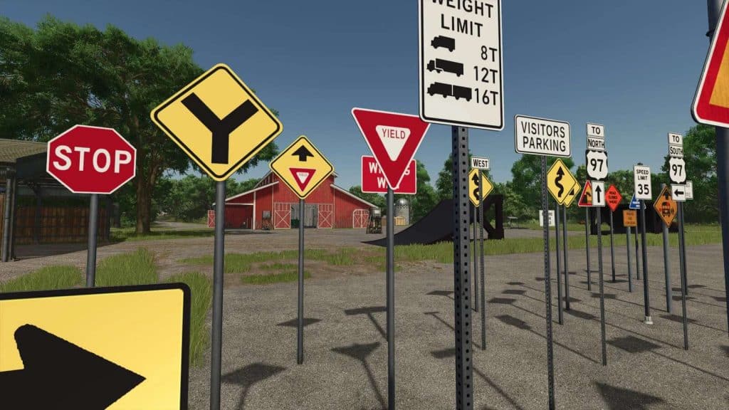 FS25 Street Signs v1.0 - FS 25 Objects Mod Download