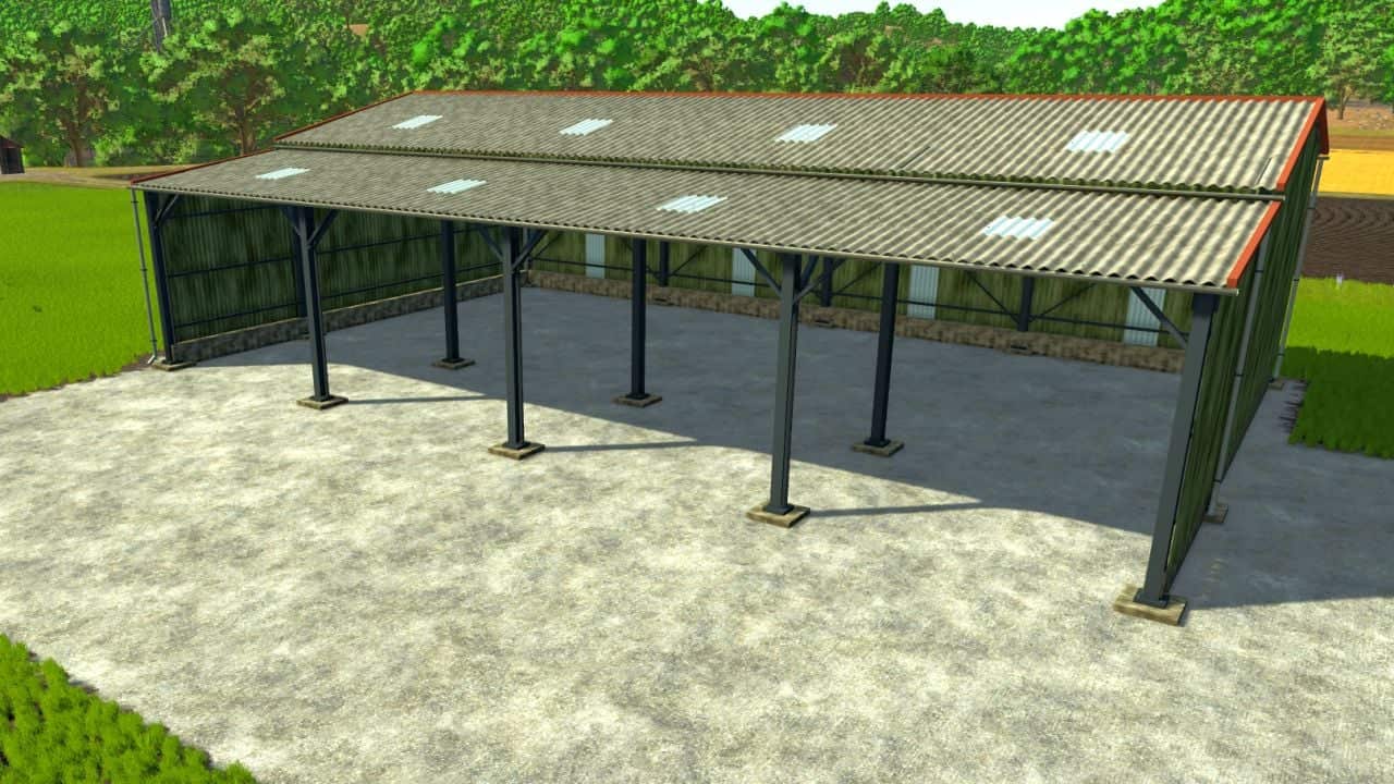 FS25 Old 32m configurable shed V1.0.0.0 - Mod Download