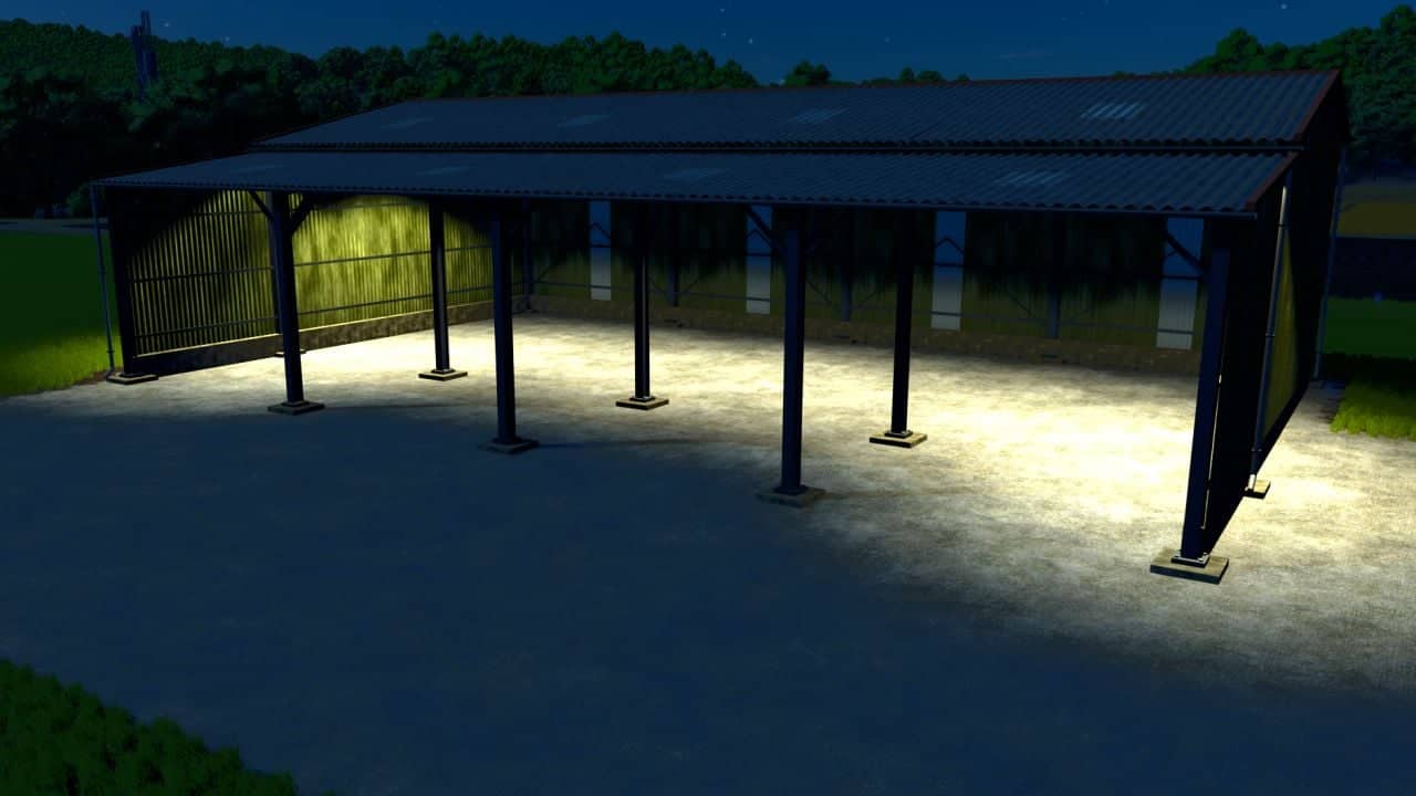 FS25 Old 32m configurable shed V1.0.0.0 - Mod Download