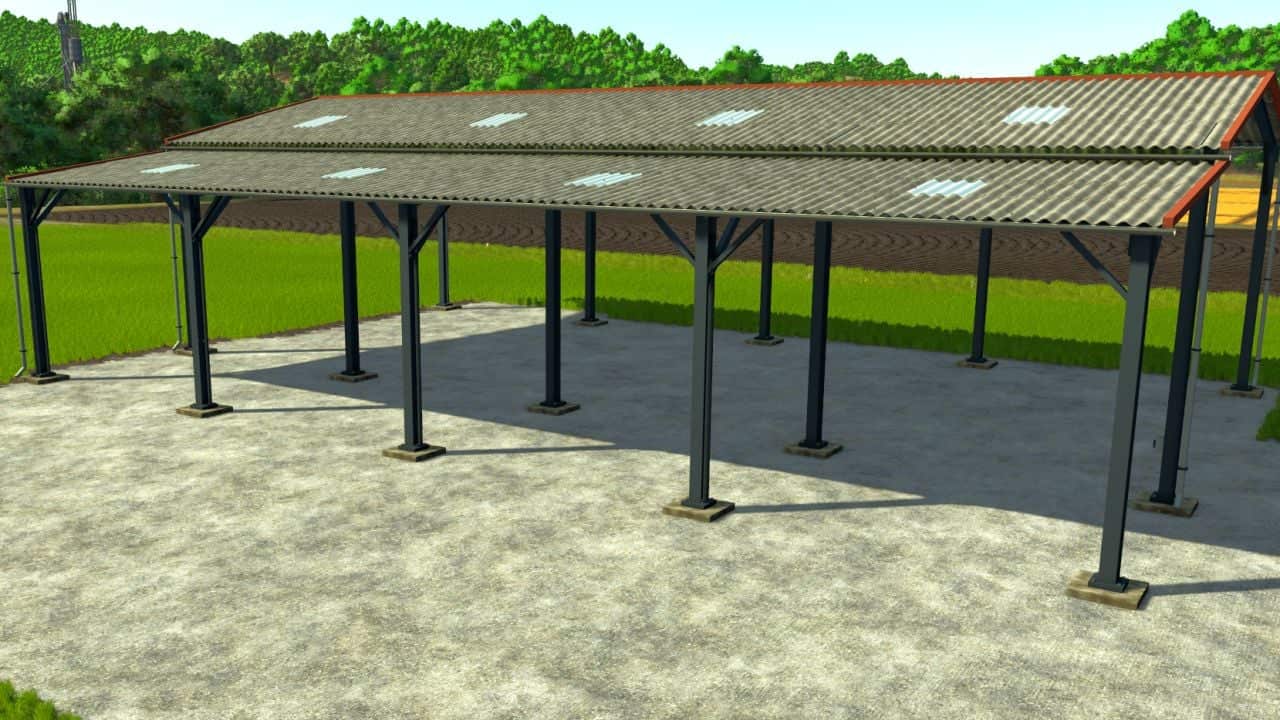 FS25 Old 32m configurable shed V1.0.0.0 - Mod Download
